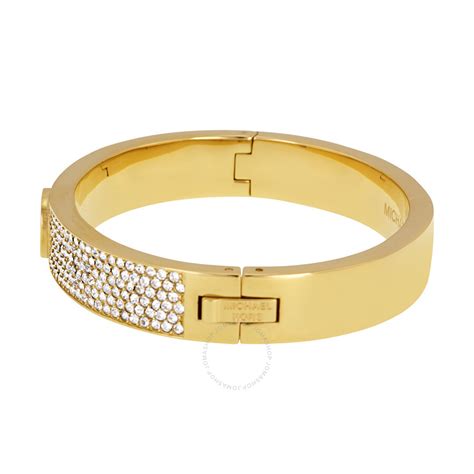 michael kors gold plated crystal bangle|Michael Kors bangles for women.